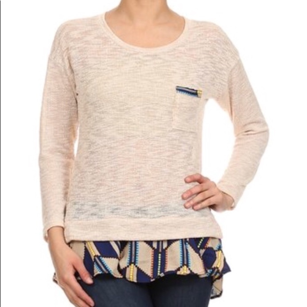 NWOT J Mode Sweater Tunic Top with Flare